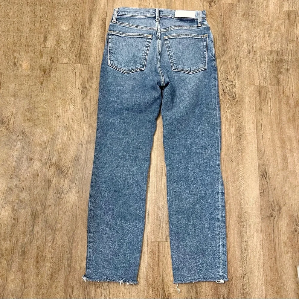 RE/DONE 70s Stove Pipe‎ High Rise Jeans in Dusk Destroy